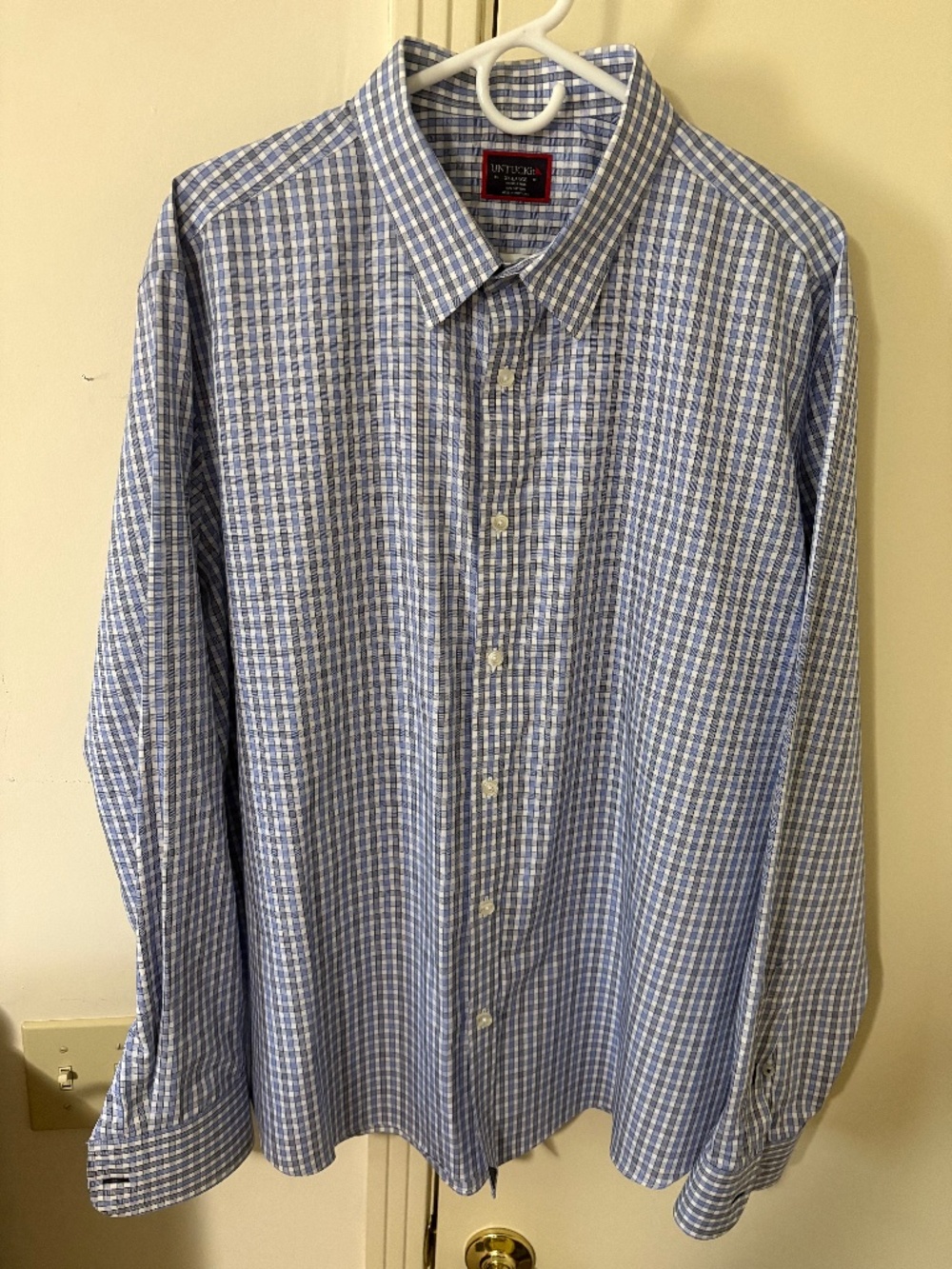 UNTUCKit long-sleeve Shirt, size XXL - Excellent condition! Blue, white check